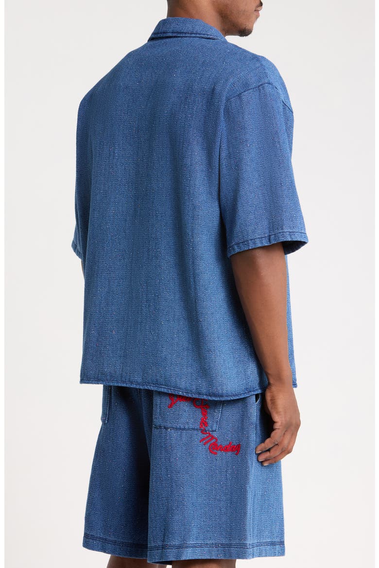 Dropoff Canvas Camp Shirt, Alternate, color, INDIGO/ RED
