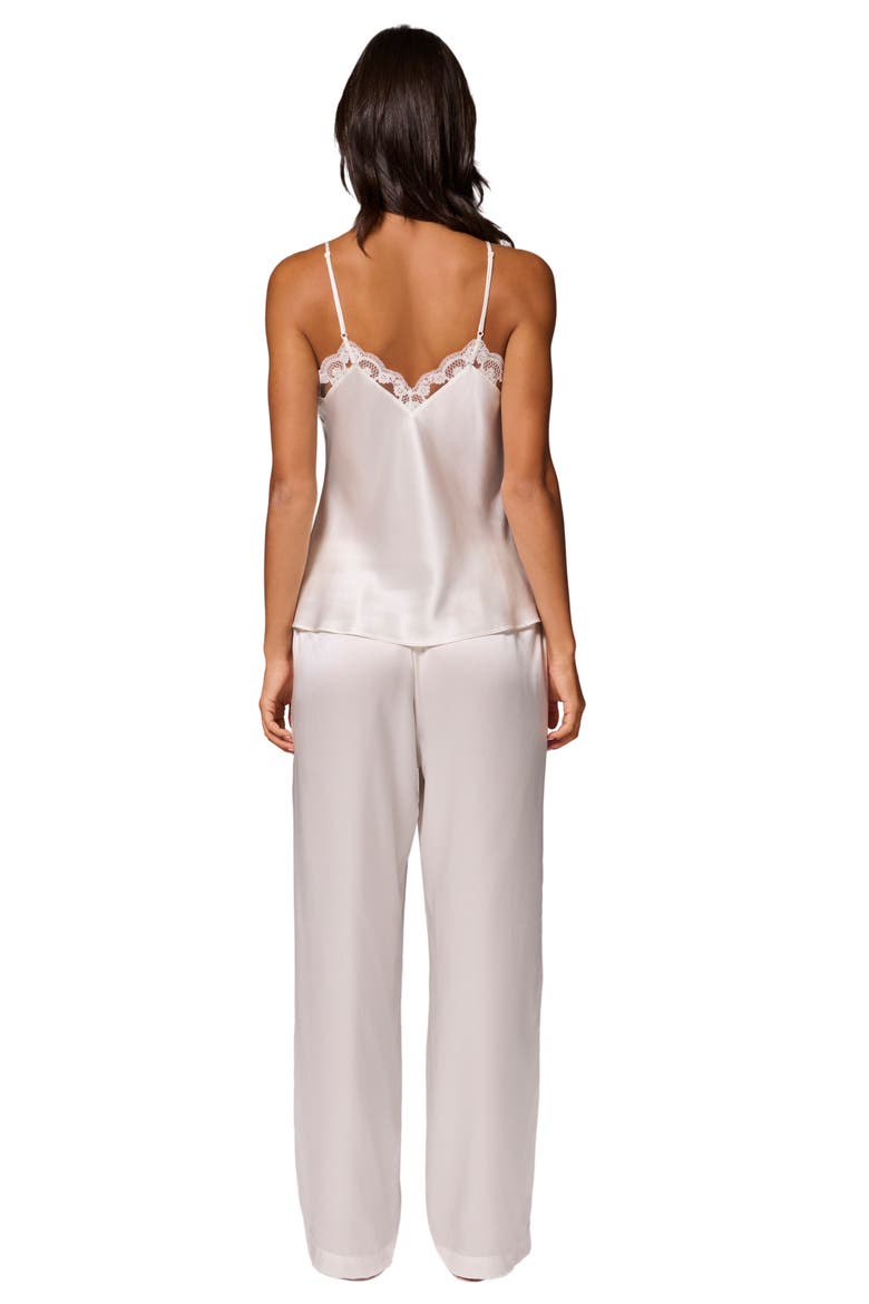 Love Me Lace Trim Silk Blend Camisole, Alternate, color, IVORY