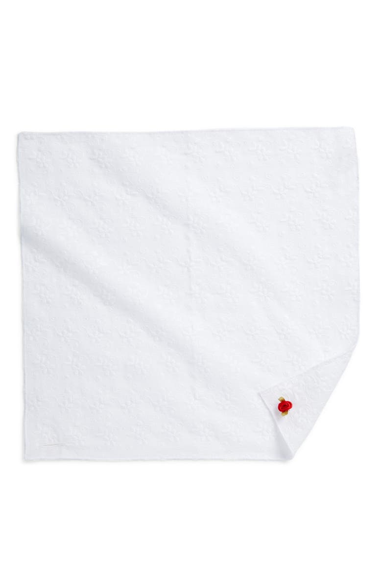 CLIFTON WILSON Lace Cotton Pocket Square, Alternate, color, White