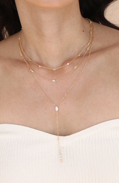 Ettika Cubic Zirconia Layered Y-necklace In Gold