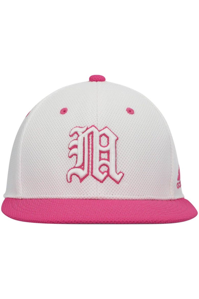 Men's adidas White Miami Hurricanes On-Field Baseball Fitted Hat, Alternate, color, White