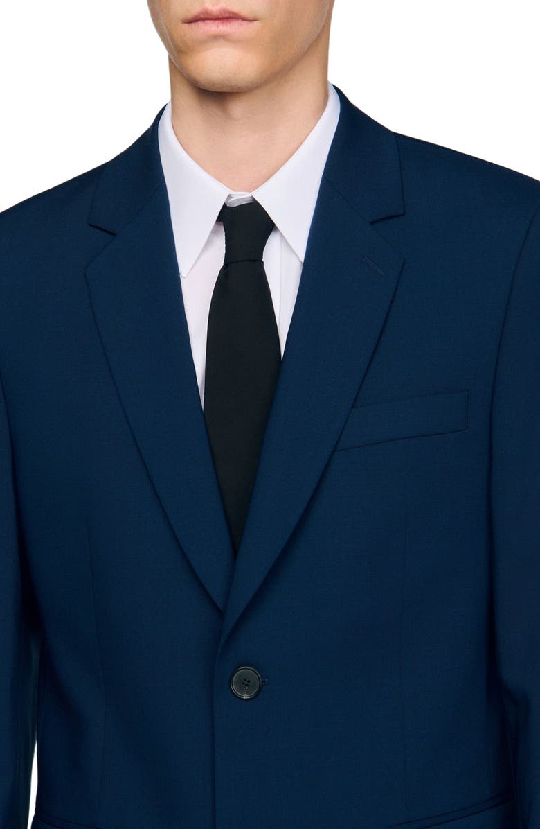 SANDRO Wool suit jacket, Alternate, color, Royal Blue