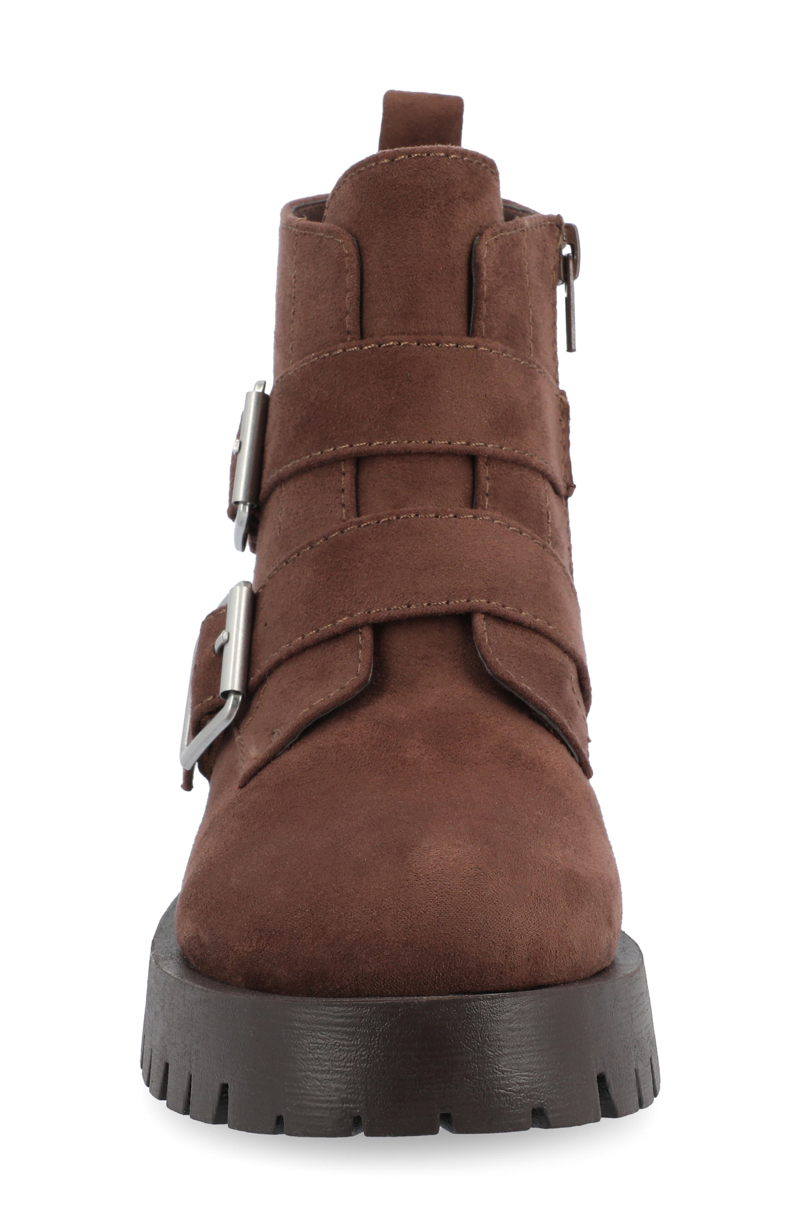 Journee Collection Maebry Buckle Bootie, Alternate, color, Brown