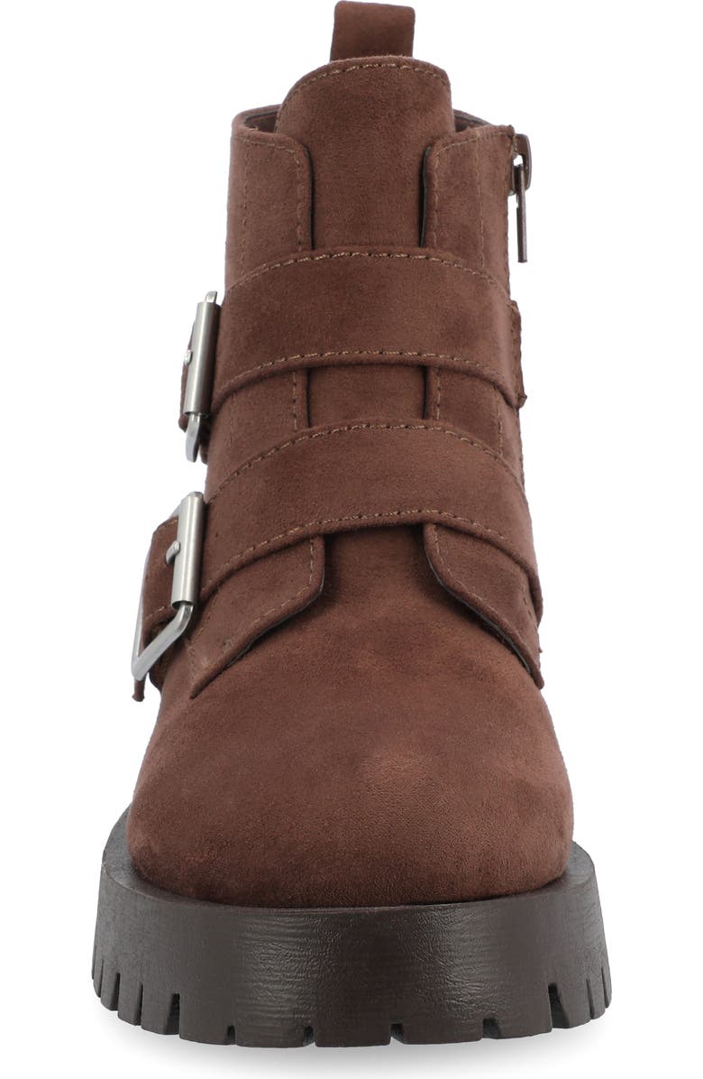 Journee Collection Maebry Buckle Bootie, Alternate, color, Brown
