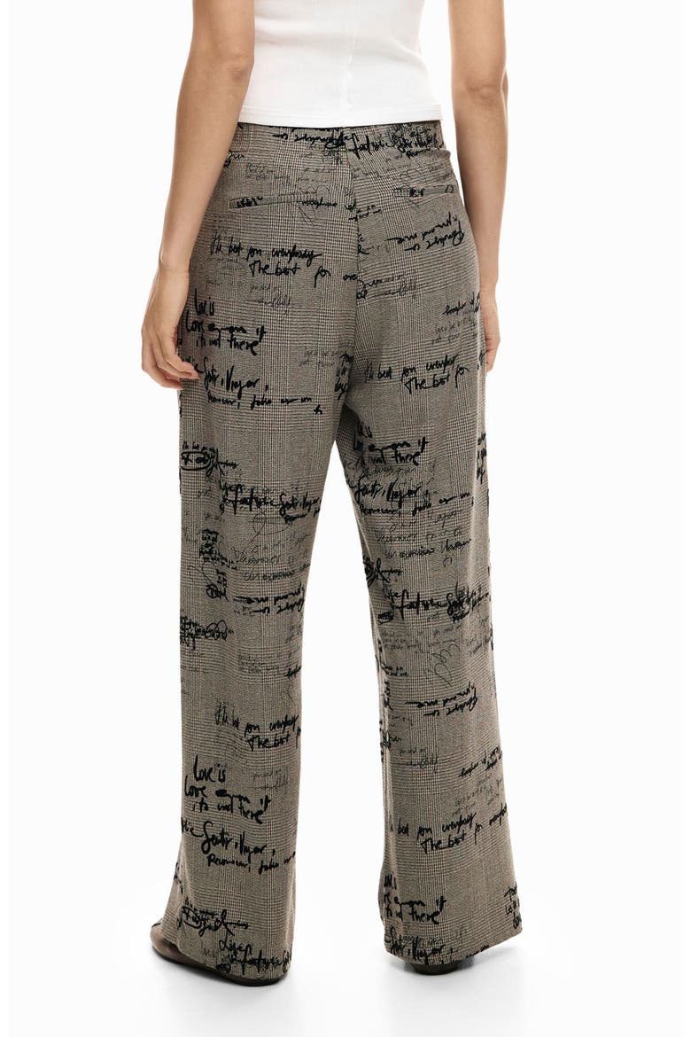 Check Print Pleat Front Pants, Alternate, color, BLACK MULTI