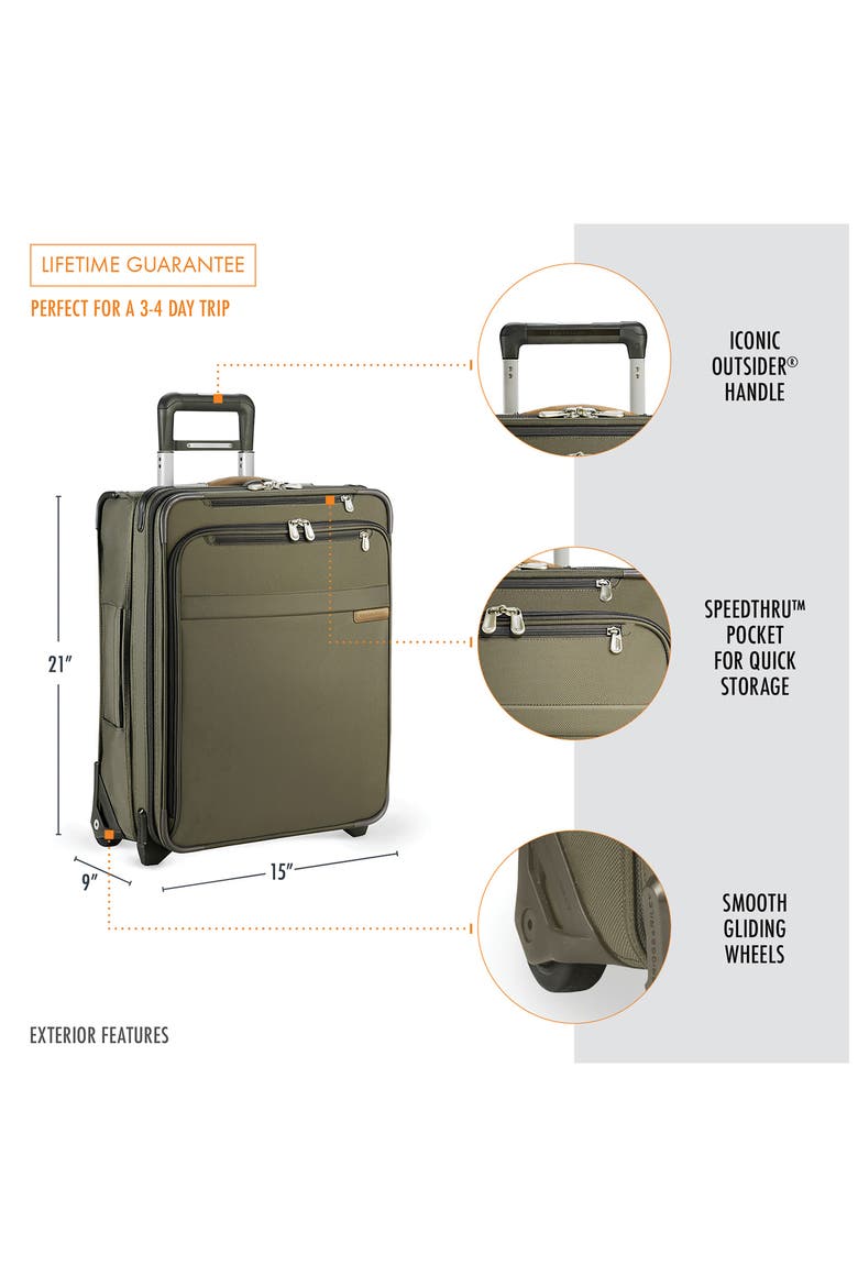 Baseline 21-Inch International Expandable Rolling Carry-On, Alternate, color, OLIVE