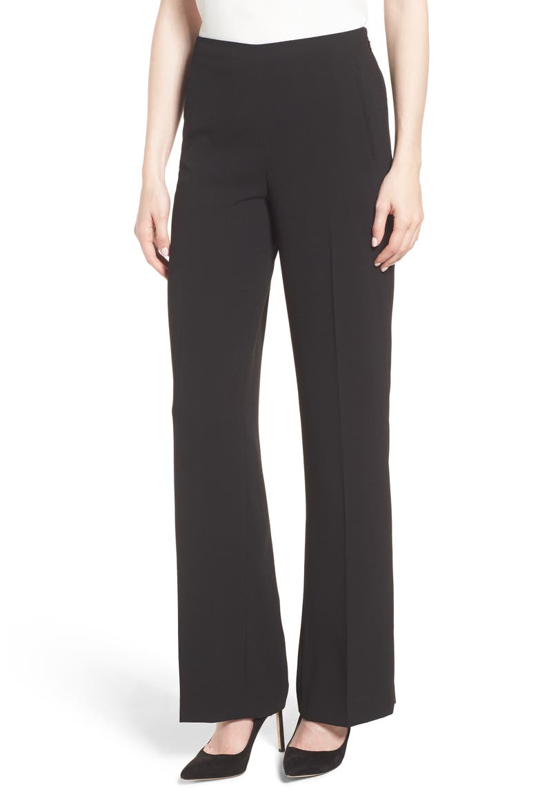 Crepe Straight Leg Pants, Main, color, RICH BLACK