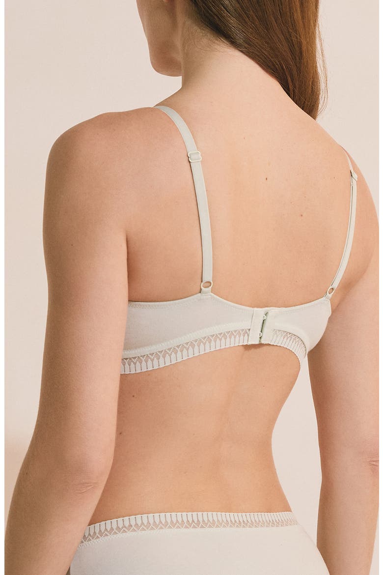 Happily Wireless Stretch Cotton Triangle Bra, Alternate, color, ANISE