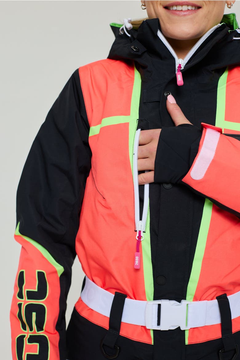 Sultans of Swing Shaped Women's Ski Suit, Alternate, color, Black and neon orange