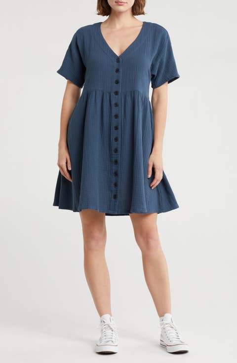 Lightspun Button Front Minidress