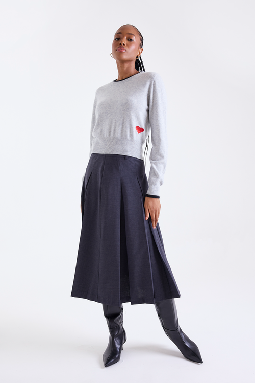 Brodie Pure Cashmere Queen Of Hearts Crew Neck Jumper