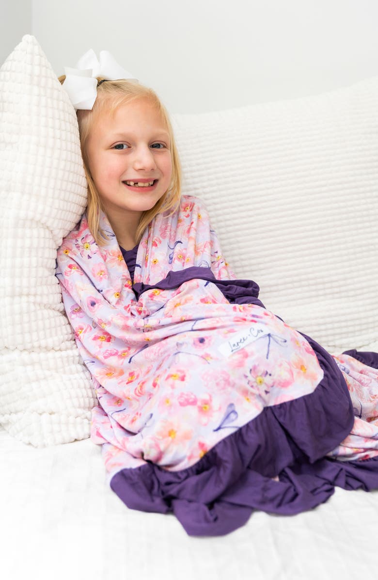 Laree + Co Elmerial Ruffle Toddler Blanket, Alternate, color, Purple