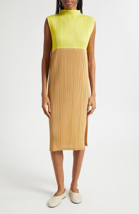 Swing Colorblock Pleated Convertible Midi Dress