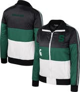 THE WILD COLLECTIVE Women's The Wild Collective  Green Michigan State Spartans Color-Block Puffer Full-Zip Jacket