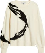 Wit & Wisdom Mixed Media Blouson Sleeve Sweater