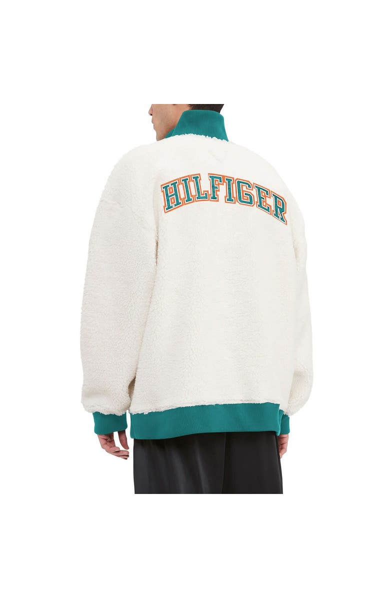 Tommy Hilfiger Men's Tommy Hilfiger Cream Miami Dolphins Jordan Sherpa Quarter-Zip Sweatshirt, Alternate, color, Cream