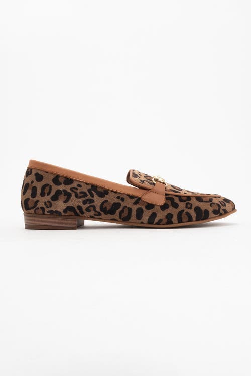 Forever & Always Shoes Rory Leather Bit Loafer In Leopard Print Suede Leather