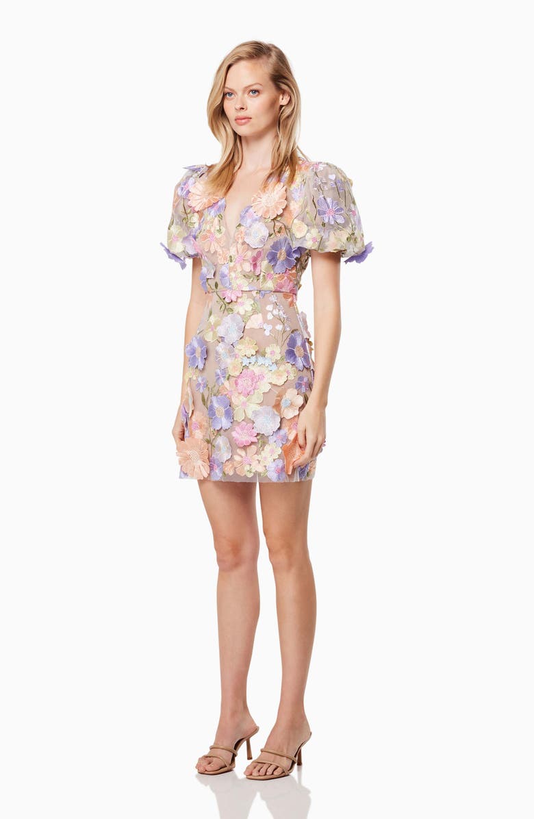 Elliatt Anthea Floral Appliqué Minidress, Alternate, color, 