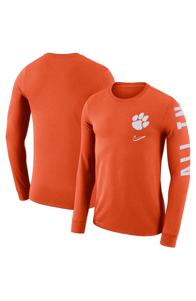 Nike Men's Nike Orange Clemson Tigers Local Mantra Performance Long Sleeve T-Shirt, Main, color, 