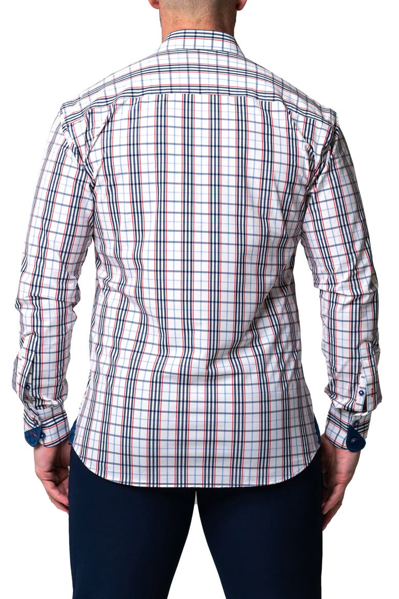 Einstein Plaid Egyptian Cotton Button-Up Shirt, Alternate, color, WHITE