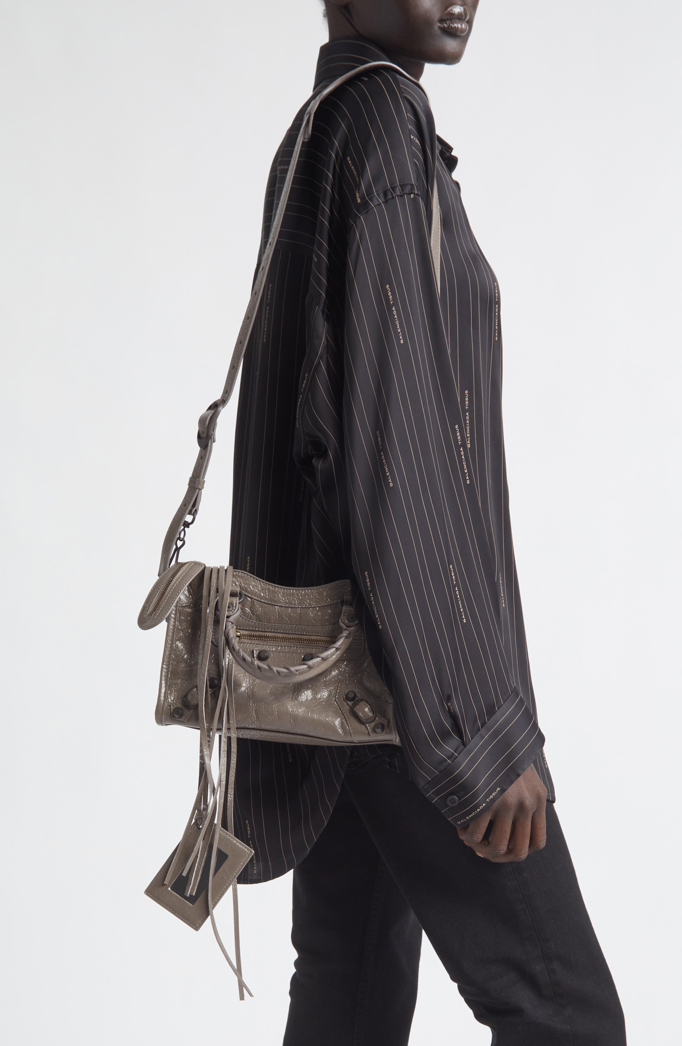 Balenciaga Mini Le City Bag, Alternate, color, 5848 Dark Noix