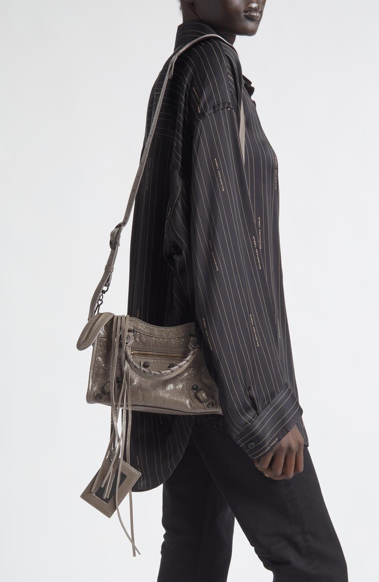 Balenciaga Mini Le City Bag, Alternate, color, 5848 Dark Noix