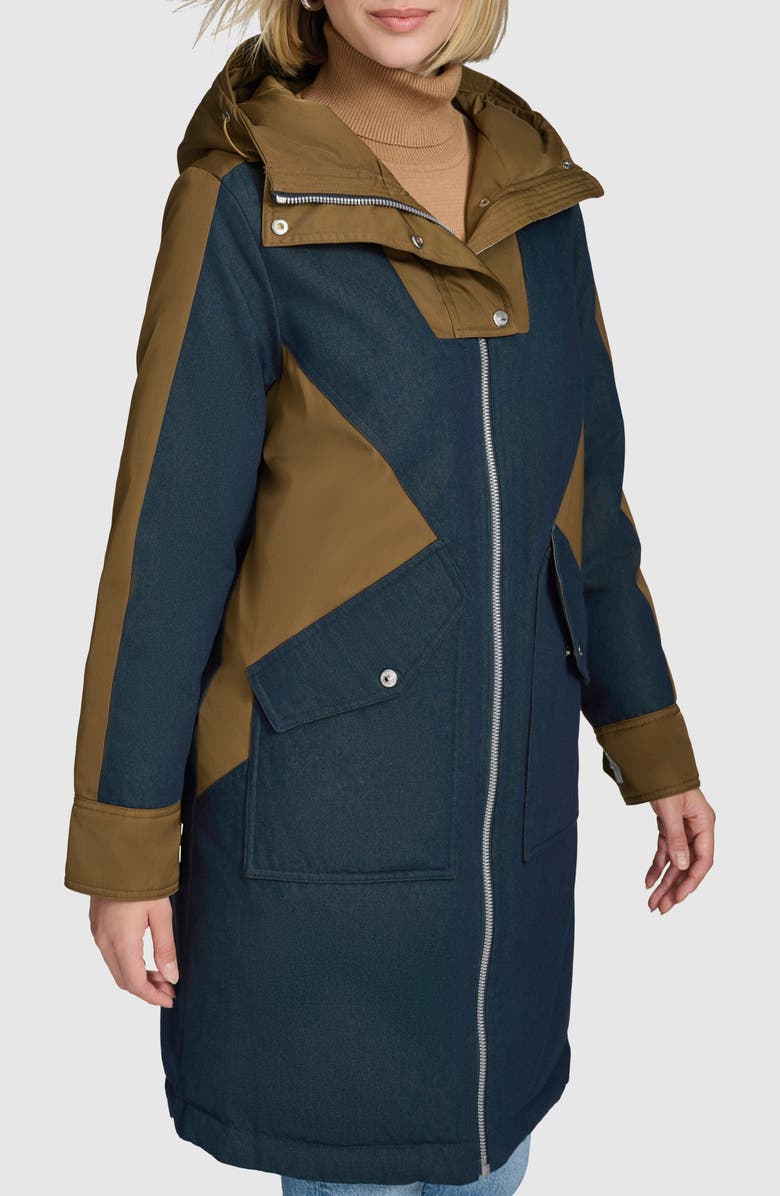 Andrew Marc Haylr Denim Hooded Parka, Alternate, color, 