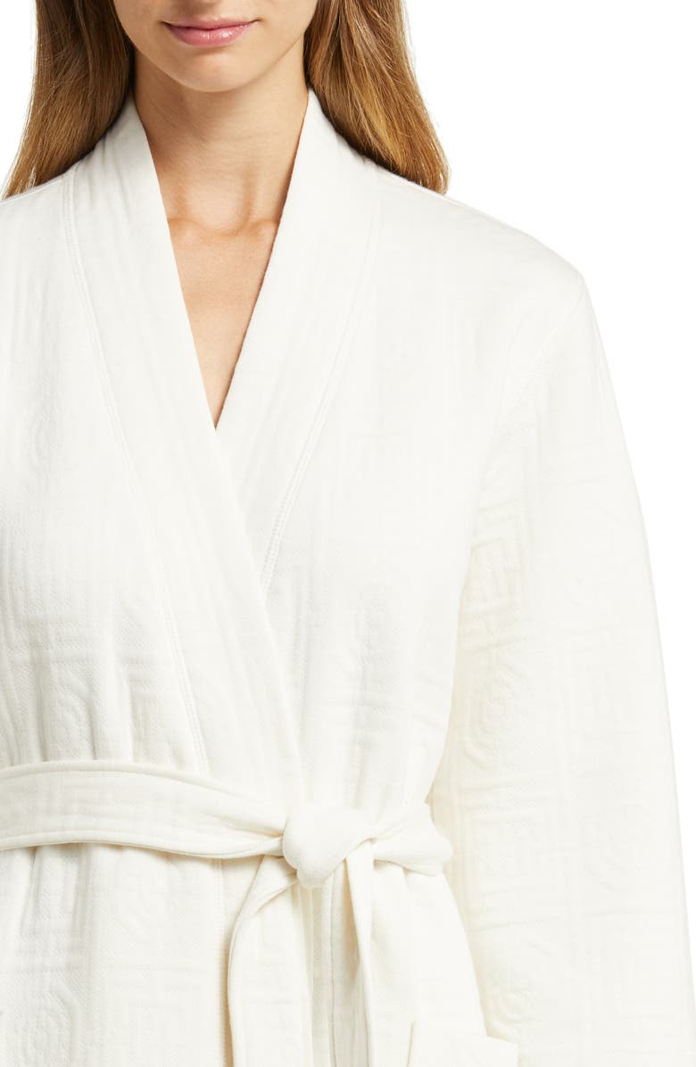 Natori Infinity Quilted Jacquard Robe, Alternate, color, Cream