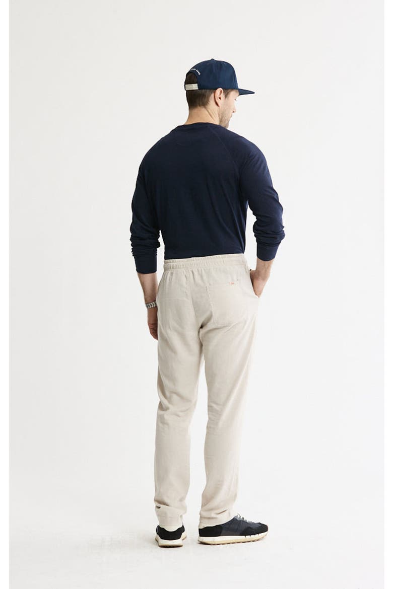 Linen Blend Drawstring Pants, Alternate, color, Stone