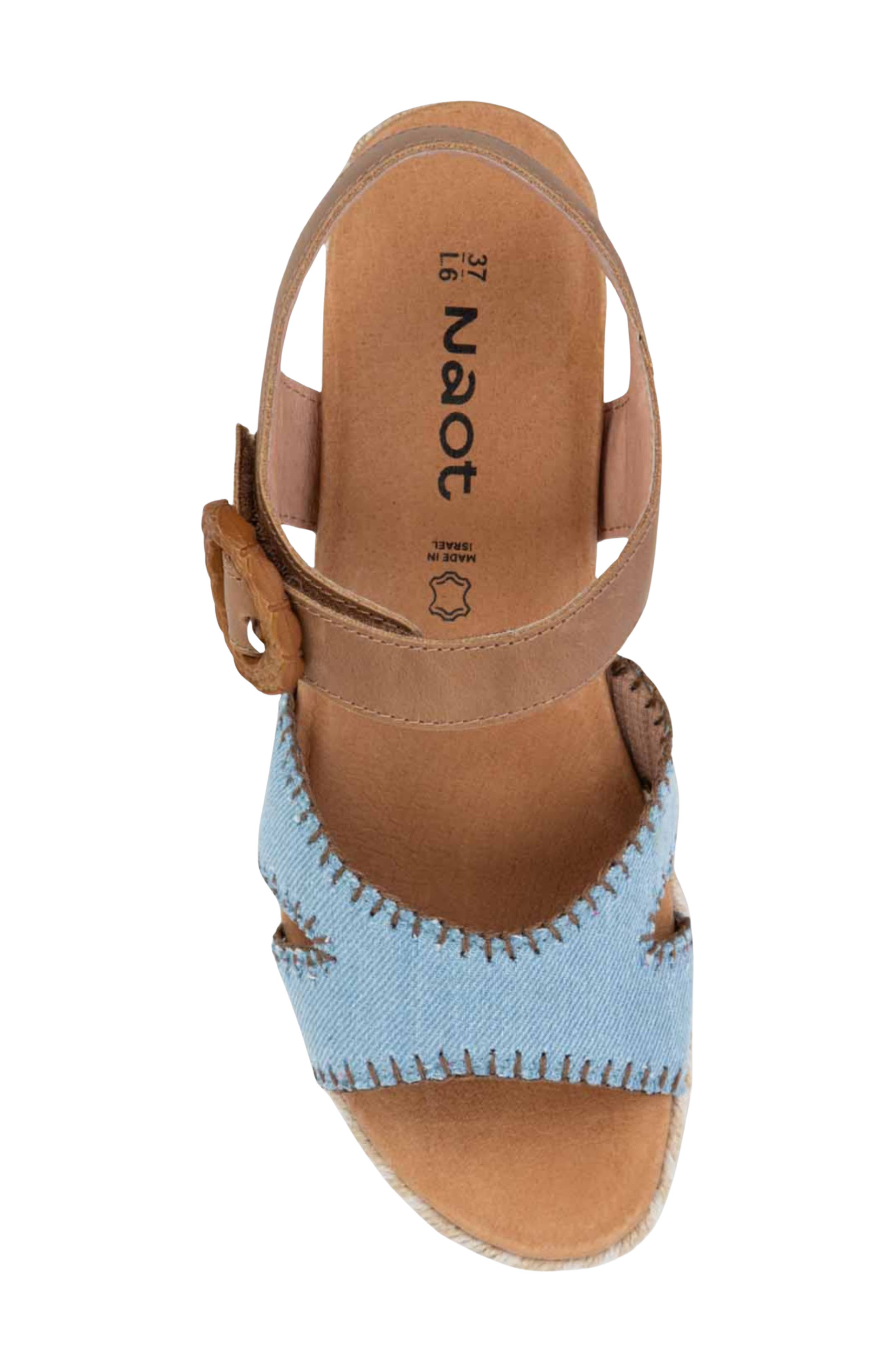 Naot Majorca Platform Sandal, Alternate, color, Latte Brown/ Denim
