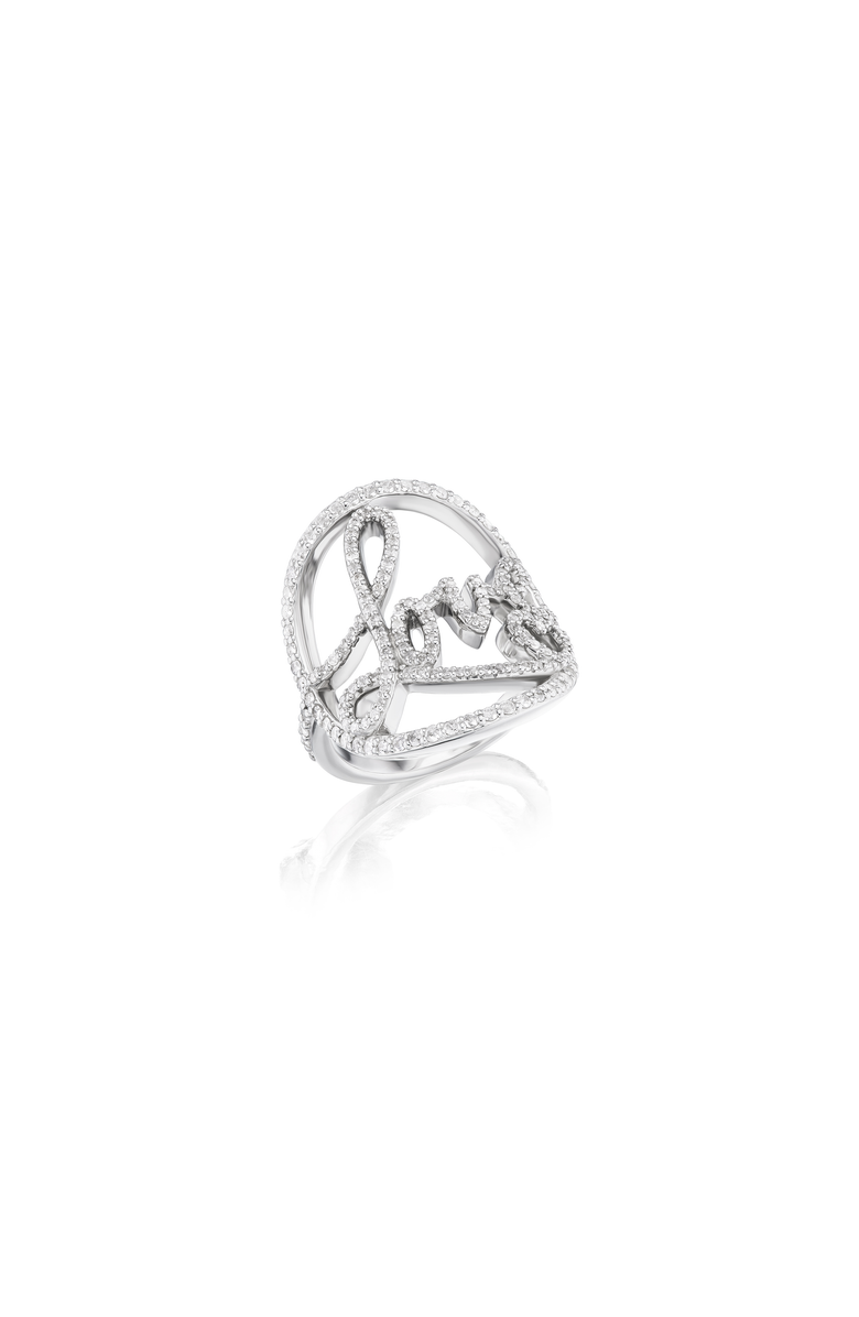 Sheryl Lowe Diamond LOVE Ring, Alternate, color, Sterling Silver