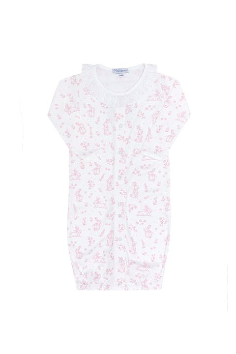 Pink Bunny Toile Converter Gown - Baby