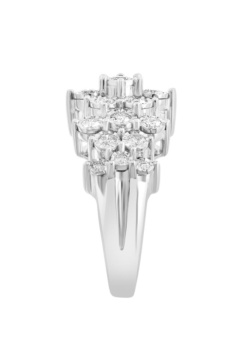 Sterling Silver Diamond Cluster Ring, Alternate, color, SILVER