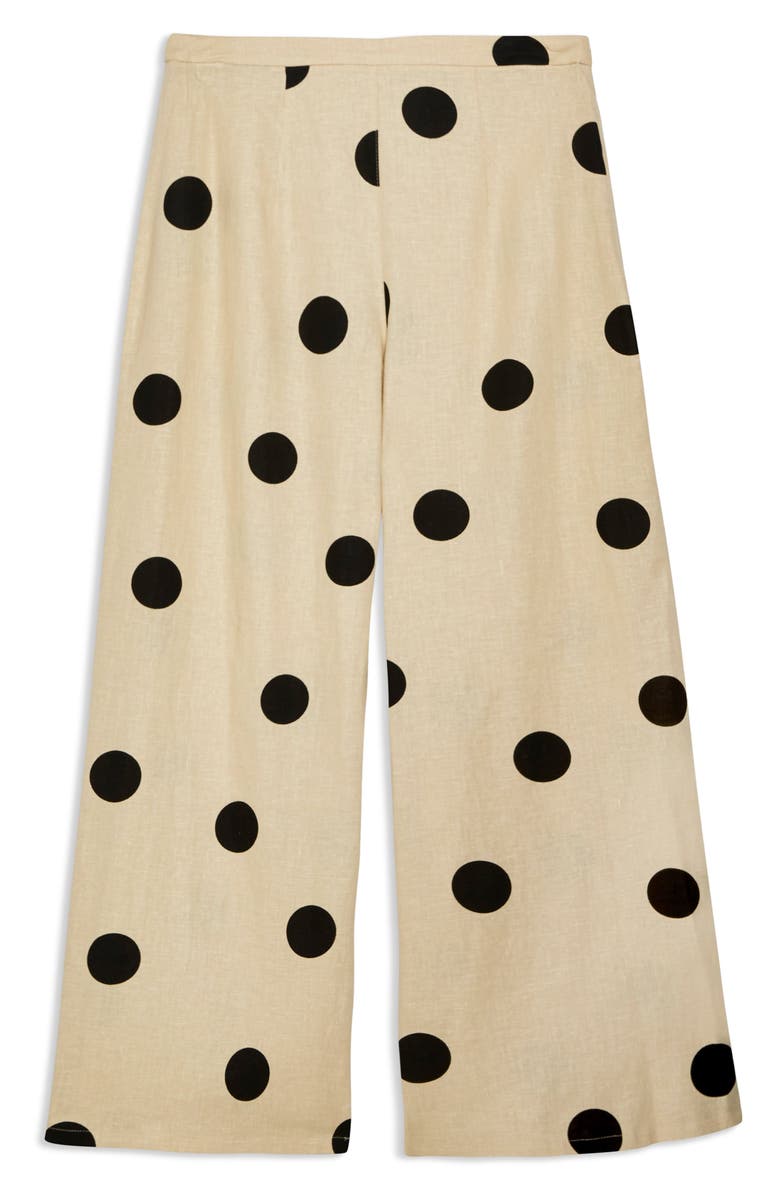 Topshop Lulu Spot Cropped Wide Leg Pants, Alternate, color, 