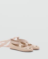 MANGO Ankle Wrap Ballet Flat