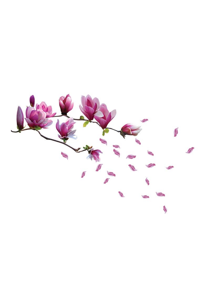 Magnolia Flower Decal Sticker Wall Decoration - Pack of 3, Main, color, PINK