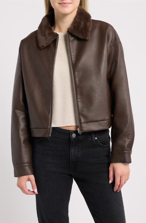 Faux Leather Zip Jacket