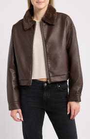 Thread & Supply Faux Leather Zip Jacket