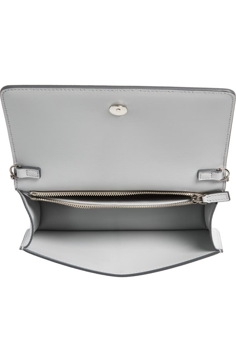 Valentino Garavani Mini VLOGO Metallic Leather Shoulder Bag, Alternate, color, Silver