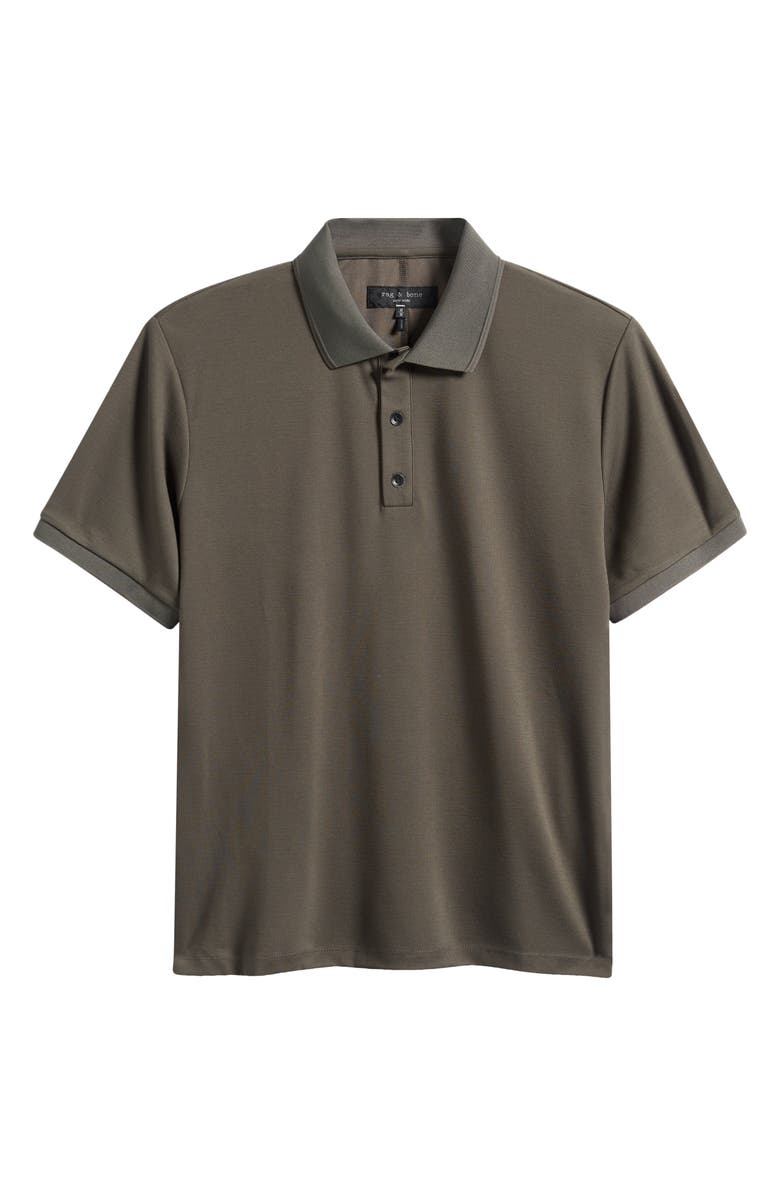 rag & bone Slim Fit Tech Piqué Polo, Alternate, color, Dark Shadow
