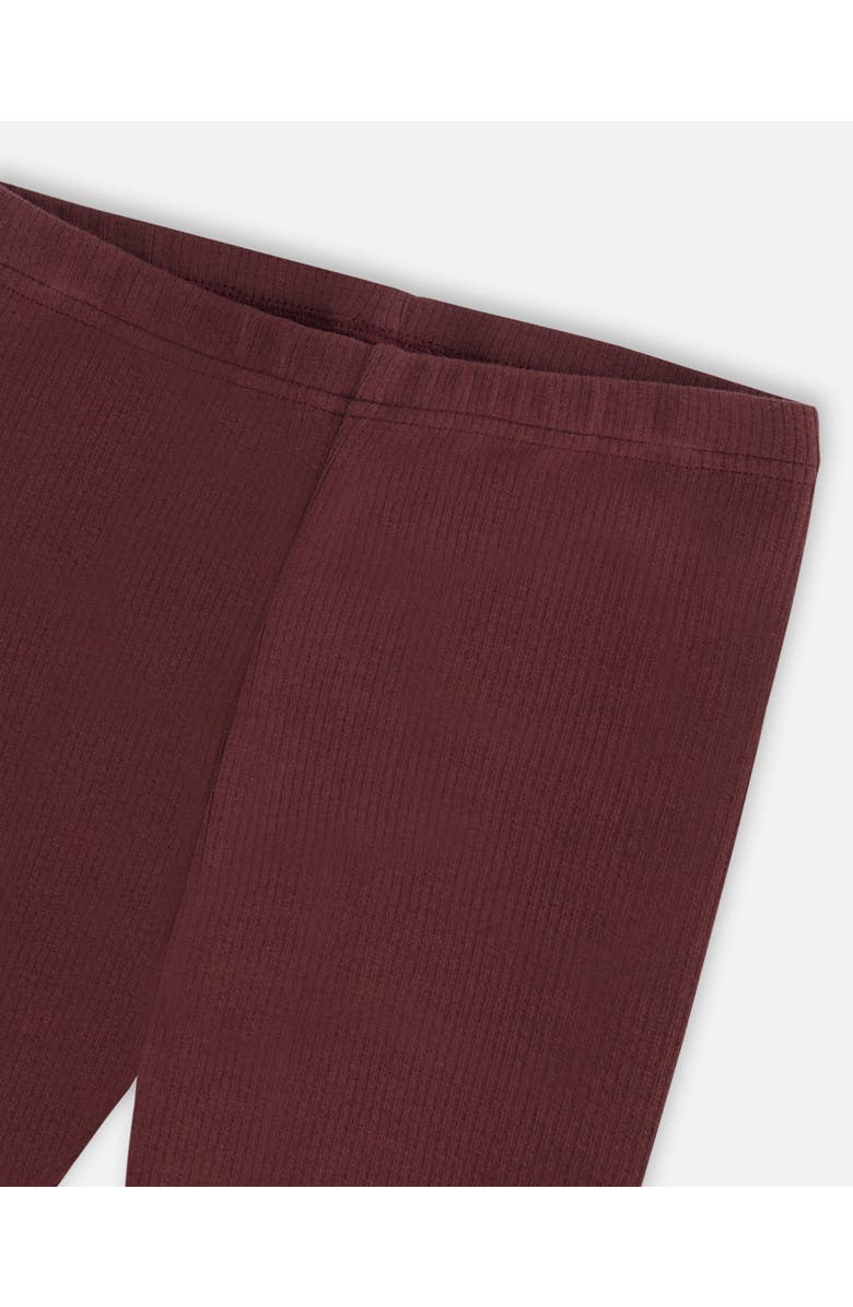 Deux par Deux Girl's Rib Leggings Dark Brown, Alternate, color,