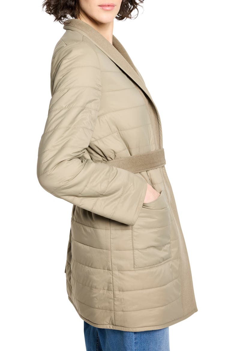 Reversible Belted Coat, Alternate, color, PEWTER