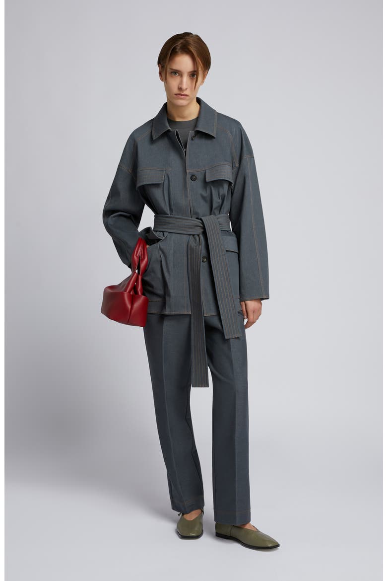West Belted Jacket, Alternate, color, DARK GREY