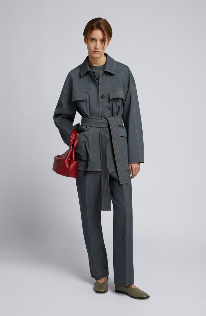 MM by Max Mara West Belted Jacket, Alternate, color, Dark Grey