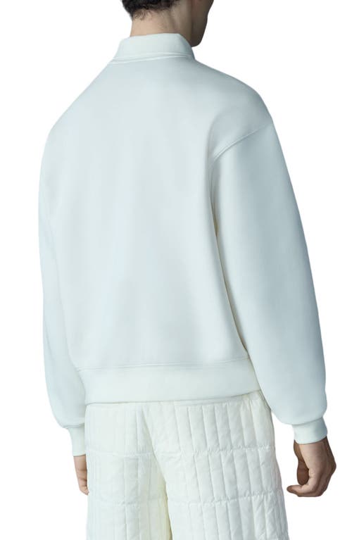 Mackage Felix Half Zip Double Face Jersey Sweater In Cream