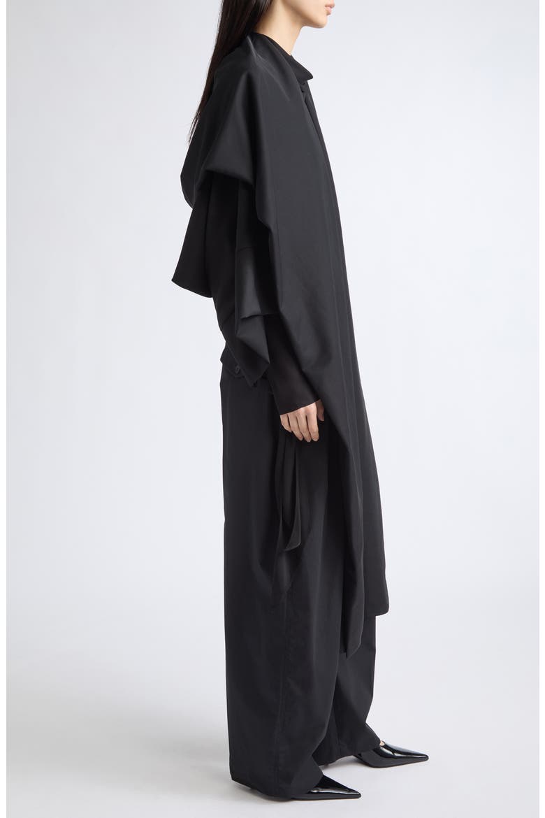 Saba Wool & Nylon Shrug, Alternate, color, BLACK