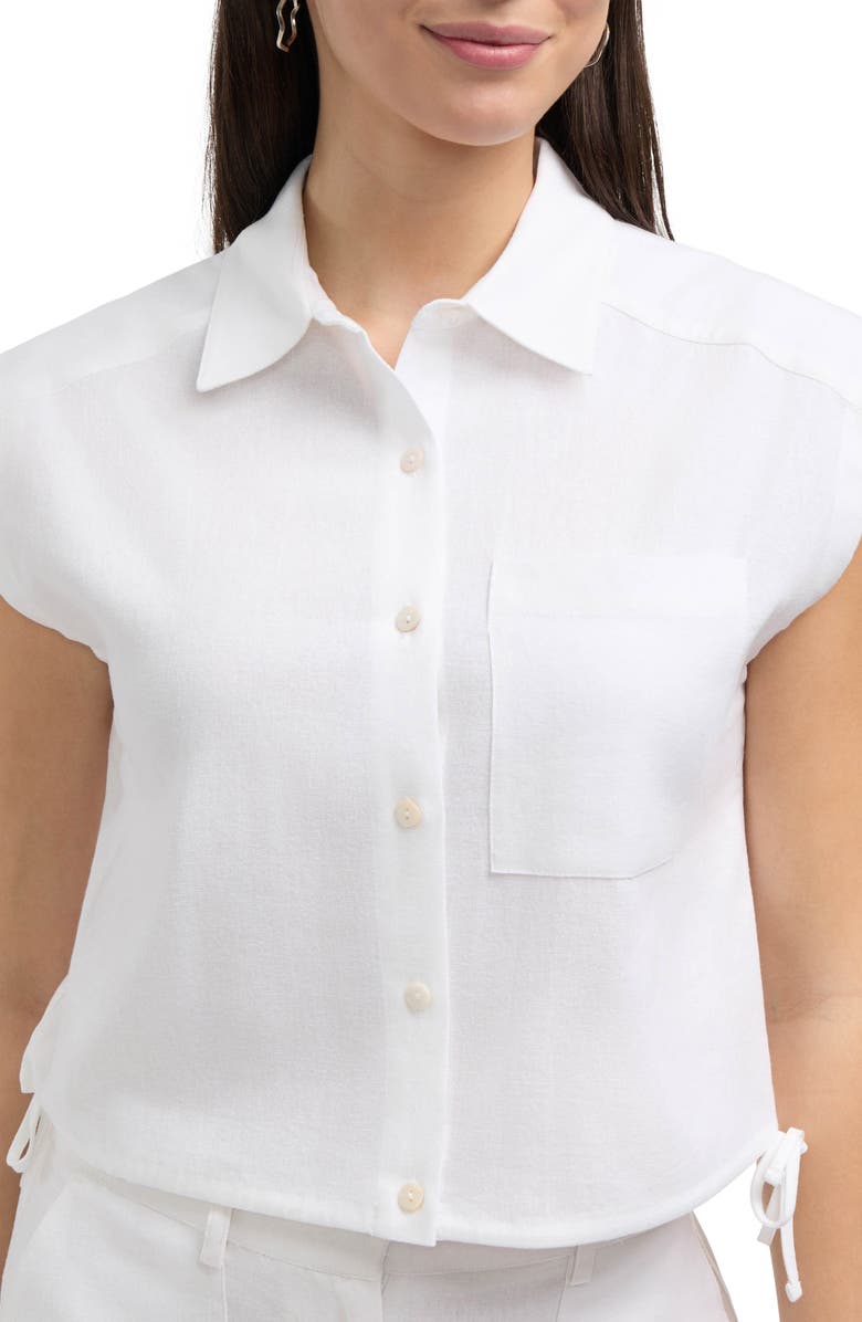 Ellen Tracy Drawstring Hem Camp Shirt, Alternate, color,