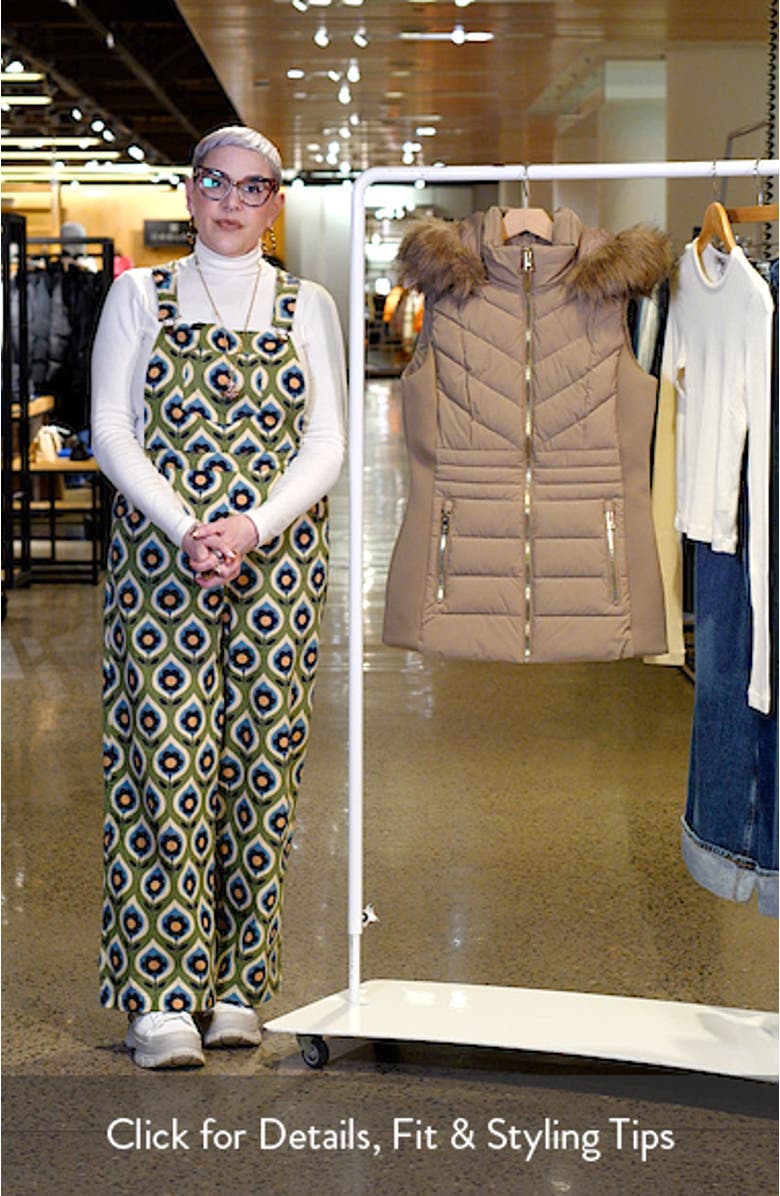 Faux Fur Trim Quilted Vest, sales video thumbnail