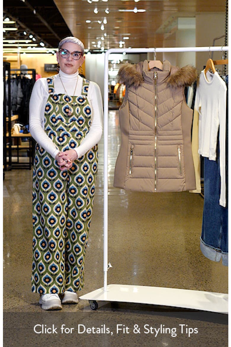 Faux Fur Trim Quilted Vest video