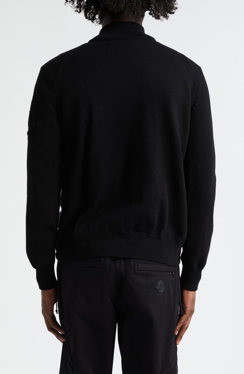 Moncler Quilted Down & Knit Cardigan, Alternate, color, 